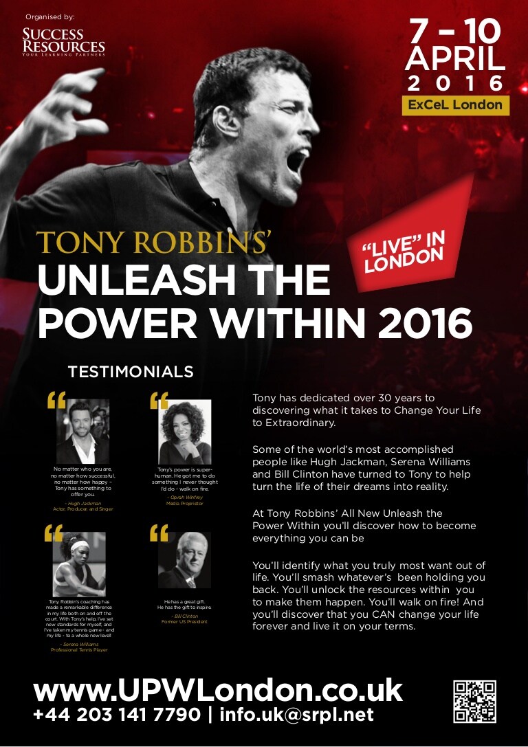 Séminaire UPW Londres 2016 – Unleash the Power Within, de Tony Robbins