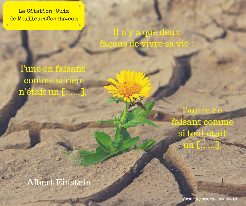 Citation-quiz : deux façons de vivre sa vie (Albert Einstein)