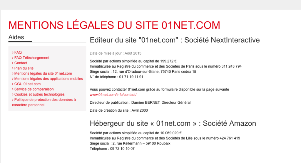 Mentions légales